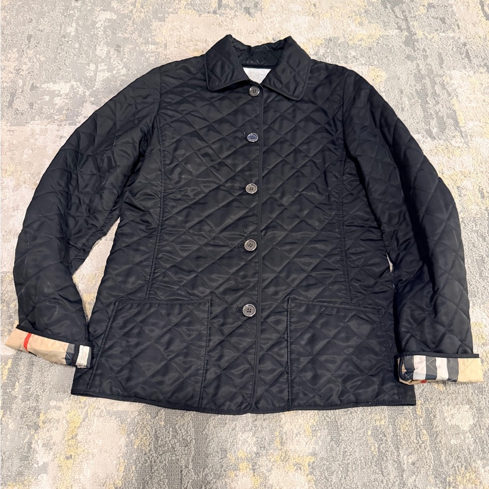 Burberry Children Quilted Jacket Black Authentic Fits XS Adult size 14Y